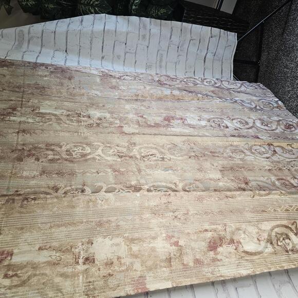 Tan/Brown/Mauve Rod Pocket Curtains - Picture 2 of 6